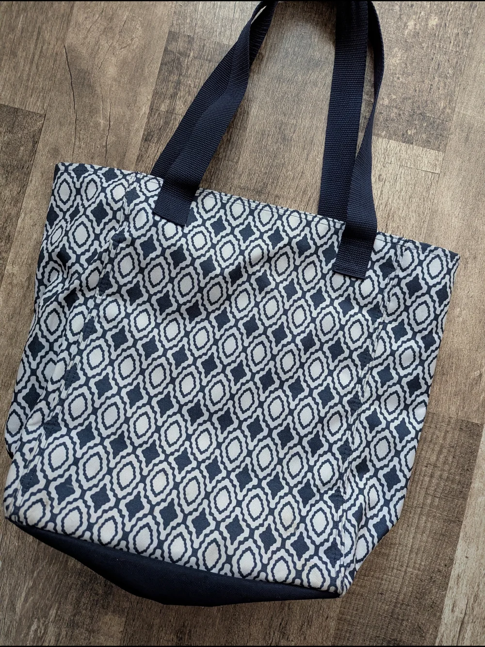 Thirty-one Navy And White Geometric Canvas Tote